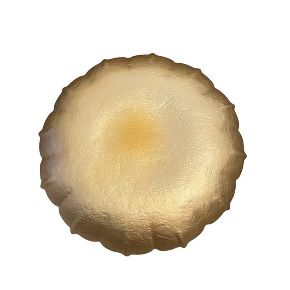 Metallic Gold Turkish Glass 12.5in Plate Charger Scalloped Edge New - Picture 5 of 5